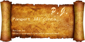 Pangert Jácinta névjegykártya